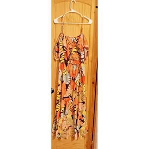 Charlotte Russe XL Long Sundress Sun Dress Bright Abstract Print‎  stand out